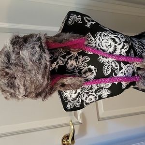 Woodlands by isotoner Womans Trapper hat Gray/pink NWT